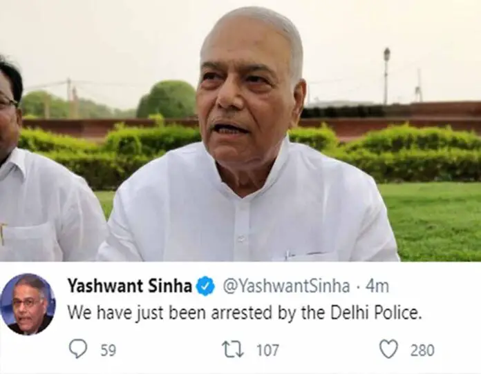 Former BJP leader Yashwant Sinha arrested for protesting amid lockdown