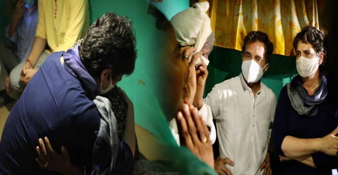 हाथरस पीड़ित परिवार से मिलने में कामयाब हुए राहुल और प्रियंका