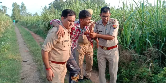 पुलिस में मुठभेड़ के बाद लुटेरे को दबोचा