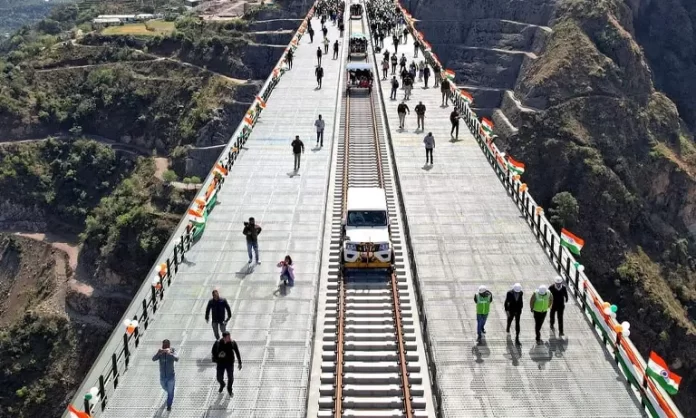 Minister of Railways Conducts First Trial-run on World's Highest Railway Bridge at Bakkal-Kauri