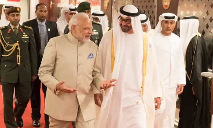 modi in uae शेख मोहम्मद बिन जायद अल नाहयान ने भारतीय पीएम मोदी का स्वागत किया