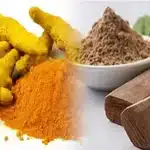 Turmeric and sandalwood removes blemishes from the face