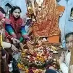 The temple found in Sambhal is seen painted in saffron colour