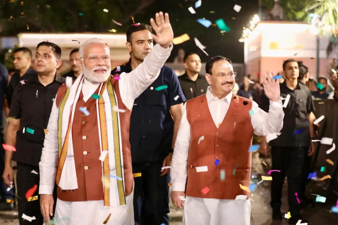 modi and nadda Exit polls show 'Modi Magic' in Delhi