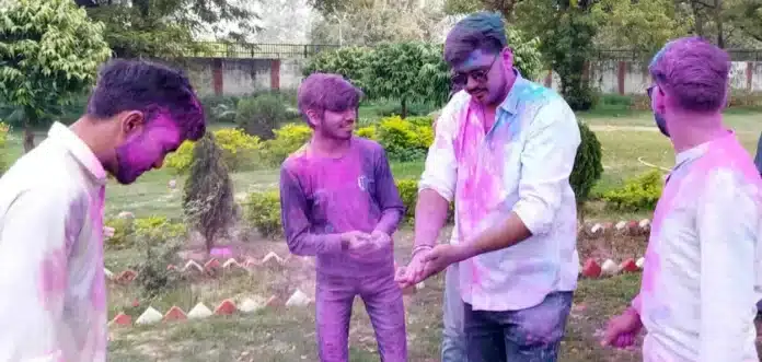 For the first time in the history of Aligarh Muslim University, Holi was celebrated on the campus