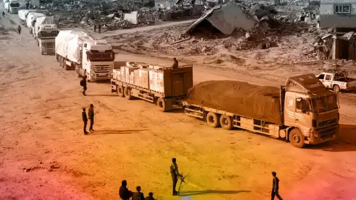 Aid trucks entered Gaza via Egypt after heavy pressure from the international community