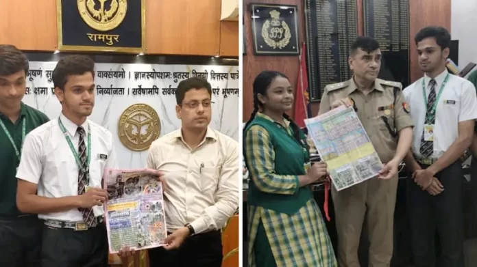 Rampur news Rampur: Greenwood School students' unique newspaper 'The Greenwood Times' launched, District Magistrate praises it