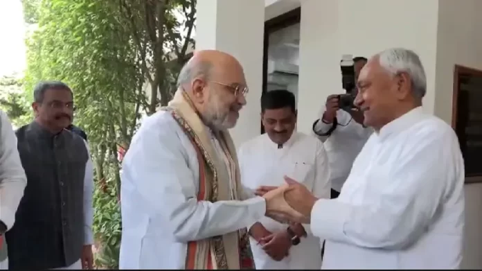 15-minute closed-door meeting between Amit Shah and Nitish Kumar