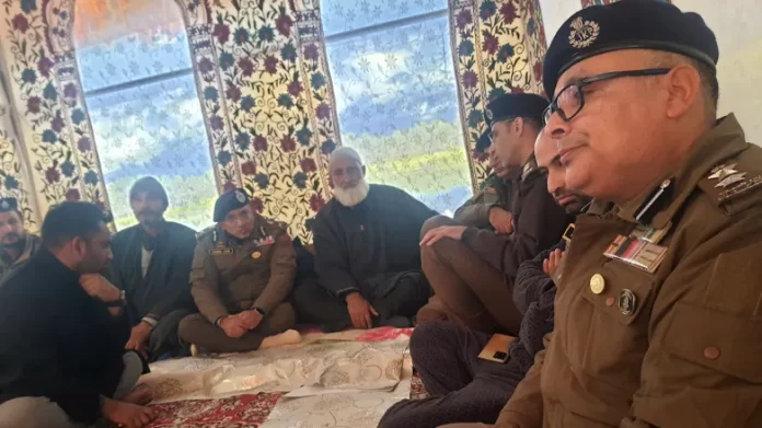 ADGP Armed Anand Jain, Senior Officers Visit Family of Martyr Inspector Asrar Ul Haq in Kupwara