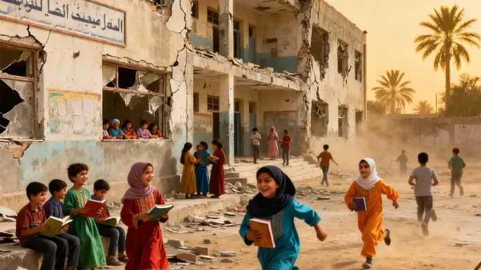 After two years of war, Gaza children return to destroyed schools