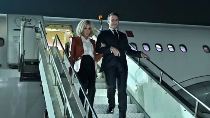 French President Arrives In Mumbai Ahead Of Key Talks With PM Modi