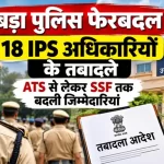 उत्तर प्रदेश में बड़ा पुलिस फेरबदल: 18 IPS अधिकारियों के तबादले, ATS से लेकर SSF तक बदली जिम्मेदारियां 1 18 IPS officers reshuffled in UP